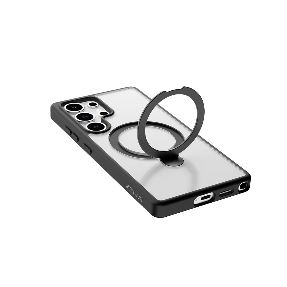 Raptic Air Stand Serisi Galaxy S25 Ultra M-safe Şarj Özellikli Buzlu Transparan Tasarımlı Standlı Kılıf Raptic Air Stand Serisi Galaxy S25 Ultra M-safe Şarj Özellikli Buzlu Transparan Tasarımlı Standlı Kılıf